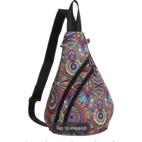 Sakroots On the Go Sling Backpack Rainbow NWT Padded Mesh Back Panel Adjustable